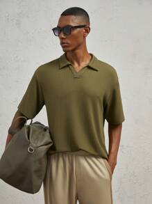 AKNOTIC Business Casual Heren slim fit gebreid casual poloshirt, geschikt voor de zomer