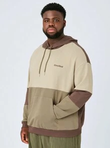 Manfinity NXTstreet Felpa con cappuccio casual in maglia a contrasto oversize da uomo, adatta per l'autunno e l'inverno
