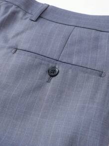 Manfinity Mode Men's Spring/Autumn Dress Striped Single-Breasted Vest And Pants Business Suit Set - Grey - View 6