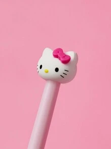 HELLO KITTY AND FRIENDS | SHEIN 4pcs/Set 3D Kitty Design Pink Eye Makeup Brushes - Baby Pink - View 6