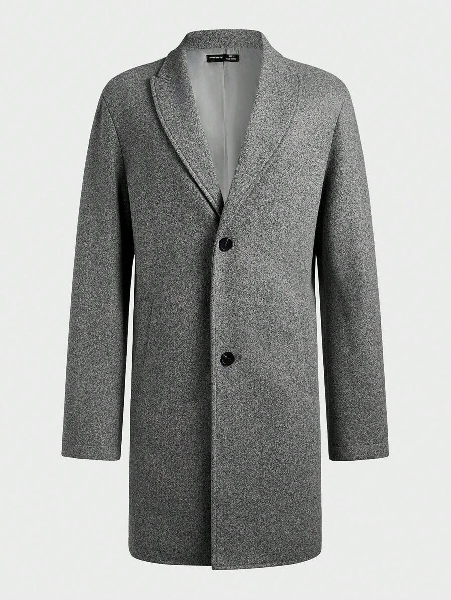 Manfinity VCAY Men's Slim-Fit Casual Long Sleeve Jacket, Suitable For Fall & Winter - Light Grey - View 1