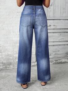 SHEIN PETITE Women's Casual Denim Jeans, Simple & Fashionable For Everyday Wear