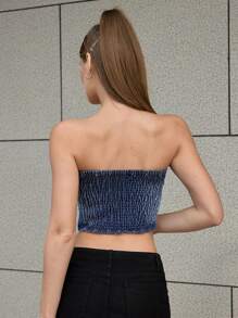 Forever 21 Strapless Top Tube Top Crop Top - Blue - View 2