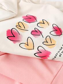 2 Cái/bộ Cô Gái Trẻ Thể Thao Thông Thường Có Mũ Trùm Đầu Dài Tay Trang Bị Vải Jacquard Áo Nỉ In Thêu Bộ Phù Hợp, Thu Đông - Nhiều màu - Xem 5