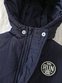 SHEIN 新生儿男/女宝宝可爱保暖字母印花加厚连帽连体衣套装，适合秋冬季户外活动、滑雪 - 彩色 - 查看 13