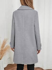 EMERY ROSE Damski płaszcz w jednolitym kolorze z kołnierzem typu stójka i długim rękawem, zdobiony metalowymi guzikami, na jesień/zimę