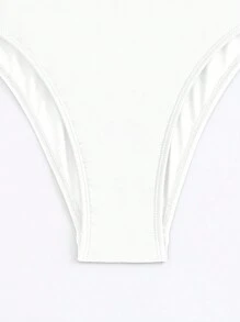 Swim Basics Women's Ruched Sleeveless One-Piece Bathing Suit, Stylish And Sporty Summer - White - View 5