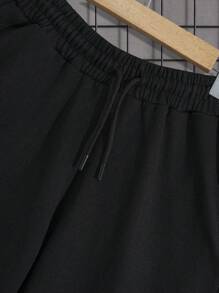 RueChic Cotton Men Letter Printed Regular Hoodie Set - Pink - View 8