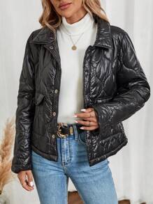 EMERY ROSE 女士短款绗缝棉衣