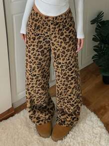 CovetEZ 女式新款豹纹羊毛裤