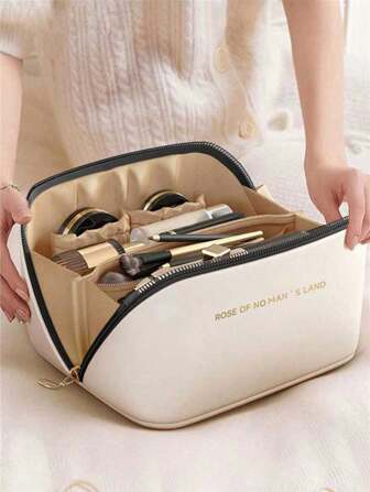 1 Stück Multifunktionale Aufbewahrungstasche, Make-up Tasche aus PU-Leder, Große Kapazität Make-up Tasche Organizer Kosmetiktasche für Reisen, Feiertage, Schulanfang, Weihnachtsgeschenke, Boho Vibes