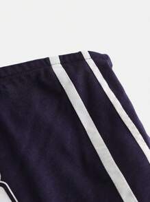 SHEIN Girlism 少女編織純色數字印花圖案胸衣無肩帶上衣