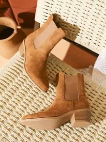 Styleloop Women Fashion Party Apricot Ankle Boots And Booties, Fall Shoes Fall - Brown - View 4