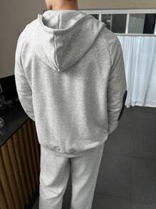 Manfinity Homme Veste à capuche homme en blocs de couleurs avec fermeture éclair, sweat-shirt à capuche décontracté avec cordon de serrage - Gris - Voir 2