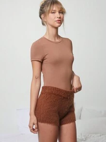 WESTFADE Cozy Sweater Short - Brown - View 2