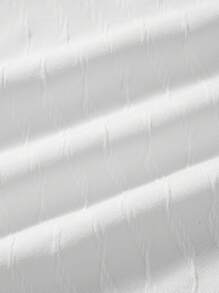 Manfinity Homme 男士夏季休闲纯色纹理 Polo 衫 - 白色 - 查看 5