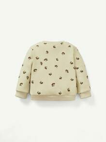 Cozy Pixies 2 Stücke Baby Mädchen Set mit Blumen Muster bestehend aus Rundhals Sweatshirt mit Drop Shoulder und Leggings