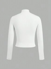 SHEIN EZwear 3 cái/bộ Áo thun dài tay cao cổ trơn vừa vặn phù hợp cho mùa thu đông - Nhiều màu - Xem 9