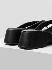 MOTF PREMIUM WOMEN BLACK LEISURE WEDGE HEEL PLATFORM SANDALS VACATION SHOES SUMMER FALL, SPRING SHOES SPRING BREAK EASTER FOR CHRISTMAS - Black - View 7