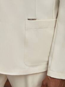 AKNOTIC Formal 2pcs Men' Loose Fit Casual Business Suit - Long Jacket And Straight Leg Pants, Spring Autumn