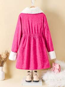 SHEIN Chaqueta casual con bolsillos utilitarios, mangas largas y solapa para niñas preadolescentes, otoño e invierno