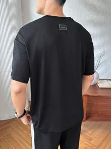 Manfinity Hypemode Men's Round Neck Short Sleeve Letter Print Casual Everyday T-Shirt