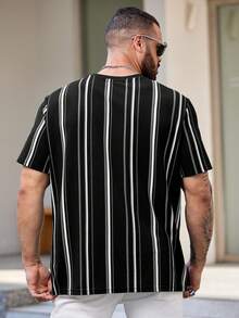 Manfinity Homme Plus Size Short Sleeve Knit Casual T-Shirt - Multicolor - View 2