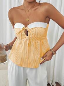 SHEIN Frenchy Top sans manches à rayures et imprimé pour femme en été, Top à rayures blocs de couleurs et imprimé pour femme, Top en corset, Vêtements pour la rentrée scolaire, Vêtements pour enseignants, Hauts américains, Style Old Money, Top pour enseignants, Tenue des années 70, Top Y2K