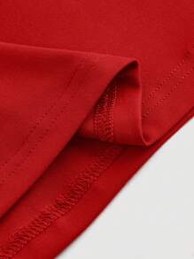 SHEIN MOD 女士 A 字形系带连衣裙 - 紅色 - 查看 3