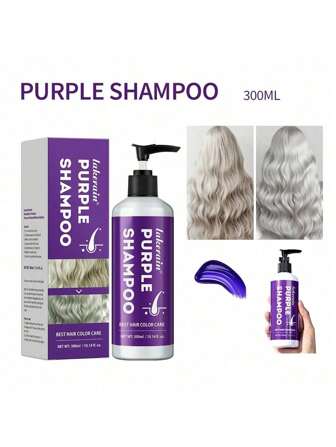 Lakerain Purple Shampoo, 300ml - Hair Bleaching & Yellowing Cleansing Nourishing Shampoo