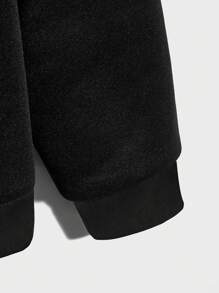 RueChic Men Japanese Letter & Mount Print Drawstring Hoodie For Autumn & Winter - Black - View 4