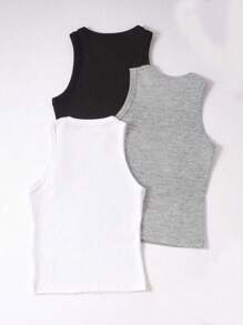 GlowEve Women Summer Solid Color Crew Neck Casual Camisole - Multicolor - View 2