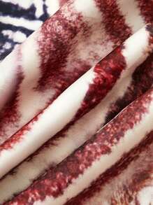 SHEIN LUNE Women's Turndown Collar Button Front Long Sleeve Allover Print Casual Blouse - Multicolor - View 10