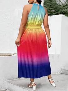 SHEIN Clasi Vestido sin mangas colorido y sencillo para uso diario de mujer talla grande