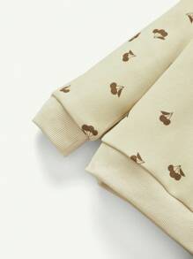 Cozy Pixies 2 Stücke Baby Mädchen Set mit Blumen Muster bestehend aus Rundhals Sweatshirt mit Drop Shoulder und Leggings