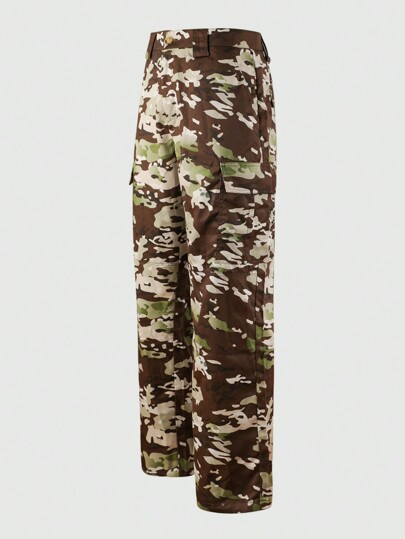 Street Life Men Camouflage Woven Long Camo Pants, Street Style
