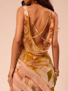 MUSERA 性感高领长款连衣裙，适合伊比沙岛、度假、夜店等场合，优雅毕业舞会礼服。 - 黃色 - 查看 4