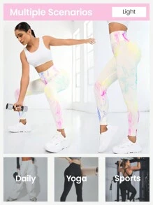 Easithlete Quần legging cạp cao tập luyện hàng ngày cho nữ - Nhiều màu - Xem 8