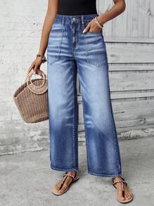 SHEIN PETITE Women's Casual Denim Jeans, Simple & Fashionable For Everyday Wear