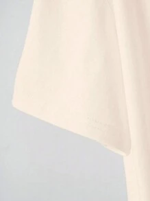 INAWLY 女士休闲宽松骷髅印花圆领落肩袖 T 恤、夏季 T 恤、万圣节服装图案 T 恤女式上衣 - 卡其色 - 查看 3