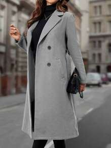 EMERY ROSE Women's Casual Double-Breasted  Jacket - Grey - View 5