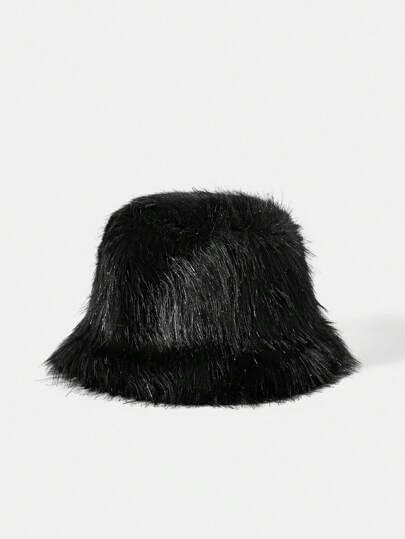 SHEIN SXY 1pc Women's SXY Basics Fluffy Hat, Suitable For Vacation, Work, Concerts/Festivals, Parties, Night Clubs