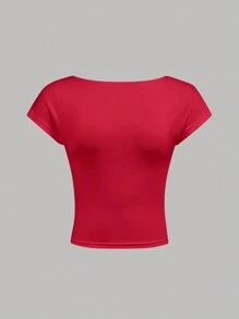 SHEIN Girlism 2 Stücke/Set gestrickte Kurzarm T-Shirts für Tween-Mädchen, Lässig