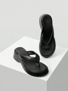 MOTF PREMIUM WOMEN BLACK LEISURE WEDGE HEEL PLATFORM SANDALS VACATION SHOES SUMMER FALL, SPRING SHOES SPRING BREAK EASTER FOR CHRISTMAS - Black - View 5