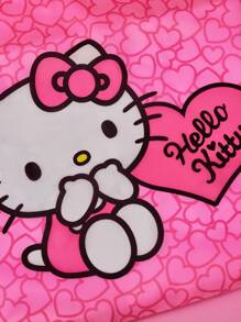 HELLO KITTY AND FRIENDS | SHEIN Bolsa de compras reutilizable y plegable con diseño de gato con corazón, hecha de RPET rosado - Rosa - Ver 4