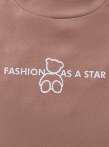 Tween Girls Simple Coffee Brown Long Sleeve Thermal Underwear, Warm And Comfortable For Fall And Winter - Coffee Brown - View 5