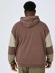 Manfinity NXTstreet Felpa con cappuccio casual in maglia a contrasto oversize da uomo, adatta per l'autunno e l'inverno