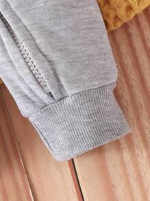 SHEIN Bộ đồ liền thân màu cam in hình tai cáo dễ thương cho bé trai sơ sinh, Thu/Đông - Nhiều màu - Xem 8