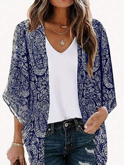 INAWLY 大码休闲全印花衬衫，适合夏季