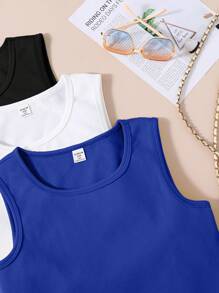 2pcs Casual Tank Top And Shorts Set For Teenage Girls - Multicolor - View 5